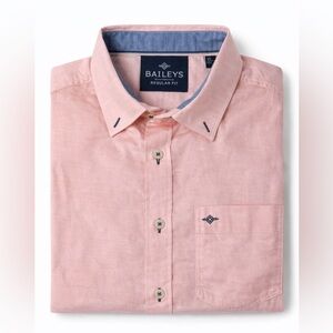 Baileys Men’s XL Peach Long Sleeve Button Down Shirt 100% Cotton Regular Fit